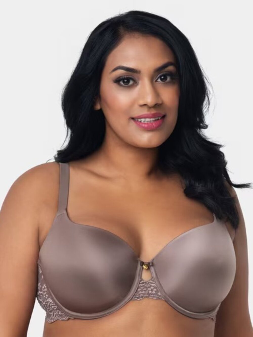 Curvy Couture Seamless Underwire T-Shirt Bra ✨ Women's Size 44C Taupe NWT